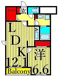 カーサピチカート 1LDKの間取図画像