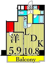 ジェノヴィア南千住2スカイガーデン 1LDKの間取図画像