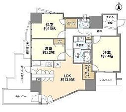 ランドシティ北千住 3LDKの間取図画像