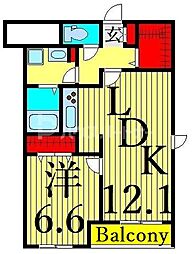 カーサピチカート 1LDKの間取図画像