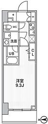THEパームス熊野前 1Kの間取図画像