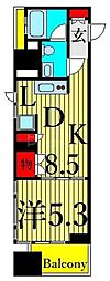 プロスペクトKALON三ノ輪 1DKの間取図画像
