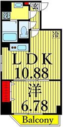 PineWell's 1LDKの間取図画像