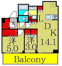 シーズンフラッツ町屋 2LDKの間取図画像