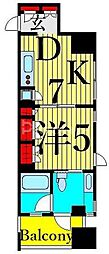 プロスペクトKALON三ノ輪 1DKの間取図画像