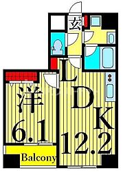プレールドゥーク上野NORTH 1LDKの間取図画像