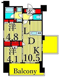 ルフォンプログレ上野入谷プレイス 2LDKの間取図画像