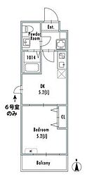 GRAN PASEO西新井 1DKの間取図画像