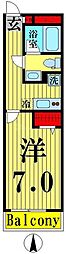 アルバグランデ 1Kの間取図画像