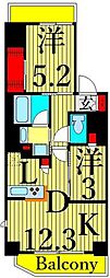 ONE ROOF RESIDENCE NISHINIPPORI 2LDKの間取図画像
