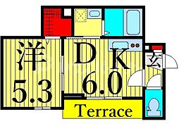 アヴァンス東日暮里 1DKの間取図画像