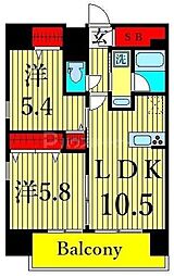 グランレーヴ東尾久 2LDKの間取図画像