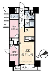 ザ・ライオンズミレス蔵前 2LDKの間取図画像