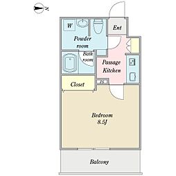 名古屋市営鶴舞線 大須観音駅 徒歩6分の賃貸マンション 4階1Kの間取り