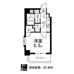 JR東海道本線 名古屋駅 徒歩5分の賃貸マンション 3階1Kの間取り