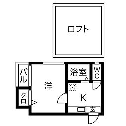 メイベール栄生 1SKの間取図画像