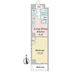 BSRESIDENCESAKAE 1LDKの間取図画像