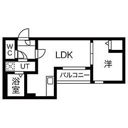 メイクスR高畑 1LDKの間取図画像