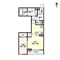 luvita新福寺町 1LDKの間取図画像