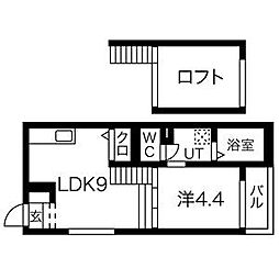 ソフィア名西 1LDKの間取図画像