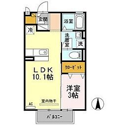 あおぞら 1LDKの間取図画像