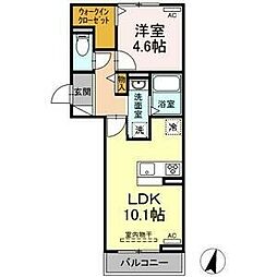 ダイヤモンドヒルズ並木 1LDKの間取図画像