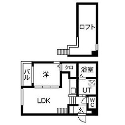 ヴァンベール・中村 1SLDKの間取図画像