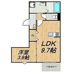 LECOCON中村 1LDKの間取図画像