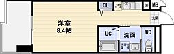 ピーステン名駅南 1Kの間取図画像