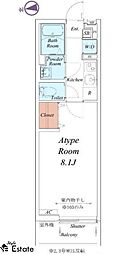 リブリ・ノースマウンティン 1Kの間取図画像