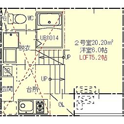 ハーモニーテラス伝馬3 1SKの間取図画像