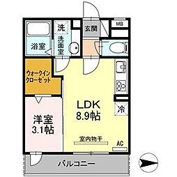 パーチェ浄心 1LDKの間取図画像