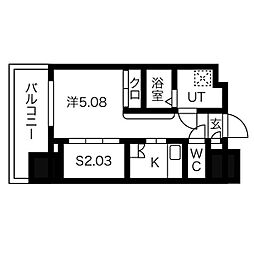 エステシア上前津 1Kの間取図画像
