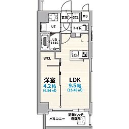 グランヴィア浄心 1LDKの間取図画像