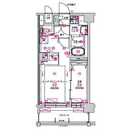 CREST TAPP浅間町 1LDKの間取図画像