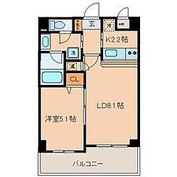 FS幅下 1LDKの間取図画像