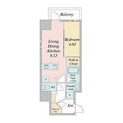 ブランシエスタ金山北 1LDKの間取図画像
