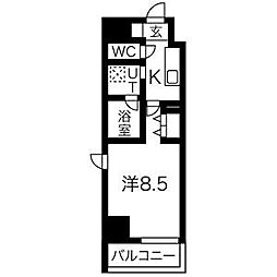 RICHED'OR名駅南 1Kの間取図画像