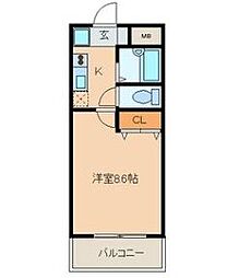 グランドハイツ21 1Kの間取図画像
