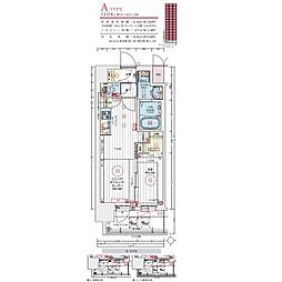 エステムコート名古屋TWINEAST 1LDKの間取図画像
