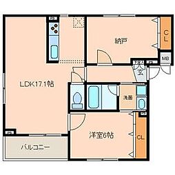 住夢野田 1SLDKの間取図画像