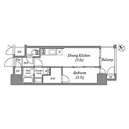 エステムコート名古屋新栄5ラポール 1DKの間取図画像