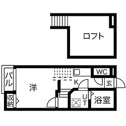 Glanz栄生 1SKの間取図画像