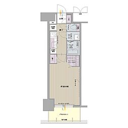 パルティール名西 1Kの間取図画像
