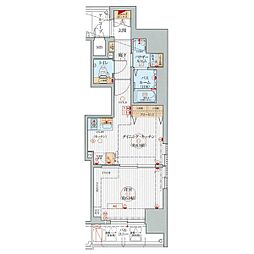 エステムプラザ名古屋駅前プライムタワー 1DKの間取図画像