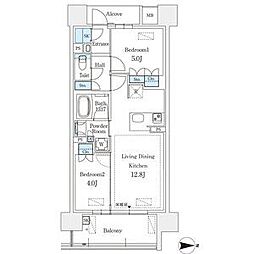 GRANPASEO丸の内 2LDKの間取図画像