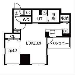 ザ・レジデンスパーク栄 1LDKの間取図画像