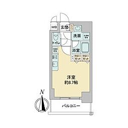 APEX名古屋栄プレミアライフ ワンルームの間取図画像