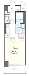 TheFirstOneKanayama 1Kの間取図画像