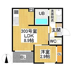 レガリスト名城公園 1LDKの間取図画像
